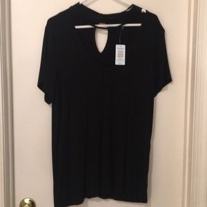 Black Strappy Neck Shirt